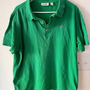 Vintage Lacoste Sport Collared Golf Polo Shirt Kelly Green Devanlay Size FR 7